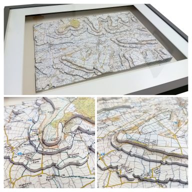3D OS Map Topographic Model Hemyock