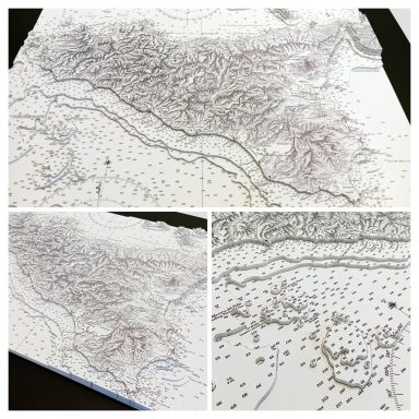 Vintage 3D Nautical Chart Sicily