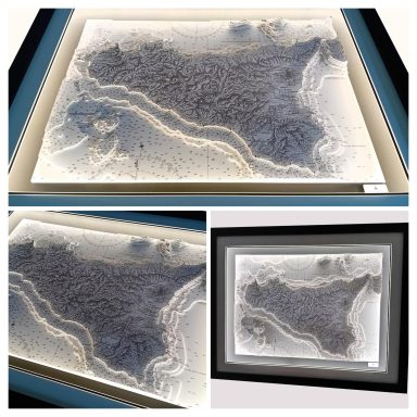 Vintage 3D Nautical Chart Sicily