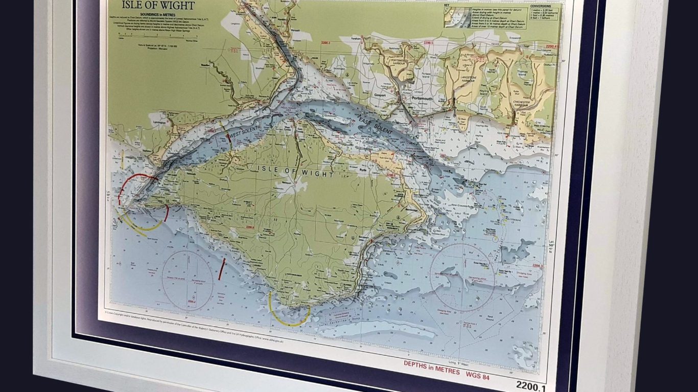 3D Imray Nautical Chart Art Isle of Wight