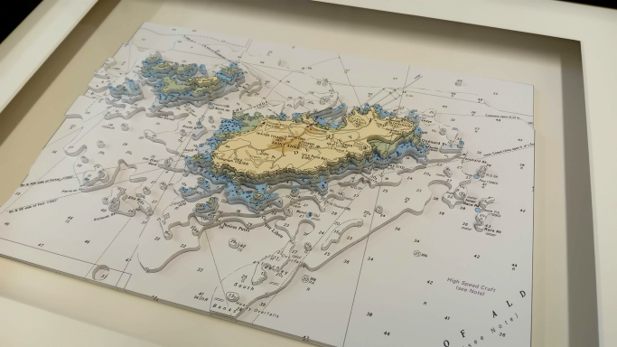 3D Nautical Chart Alderney A4