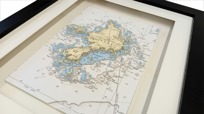 3D Nautical Chart Sark A4