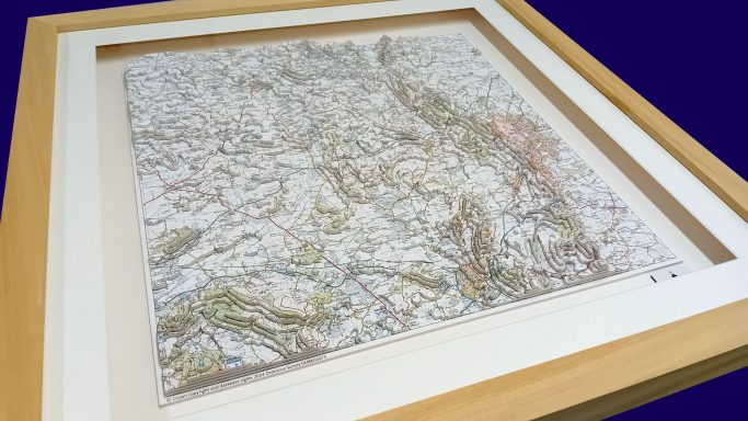 3D OS Map Topographic Model Ledbury / Malvern Hills