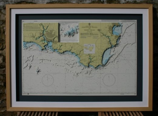 3D Admiralty Nautical Chart of Eddystone Rocks to Berry Head