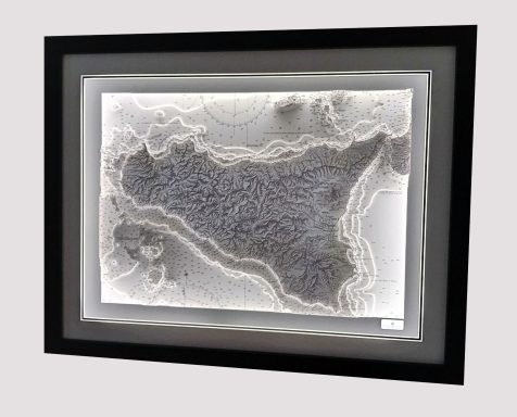 Vintage 3D Nautical Chart Sicily
