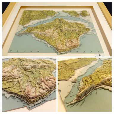 3D Vintage Map Isle of Wight