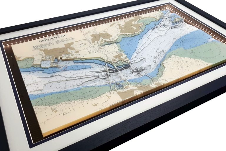 Laser Cut 3D Nautical Charts and Maps