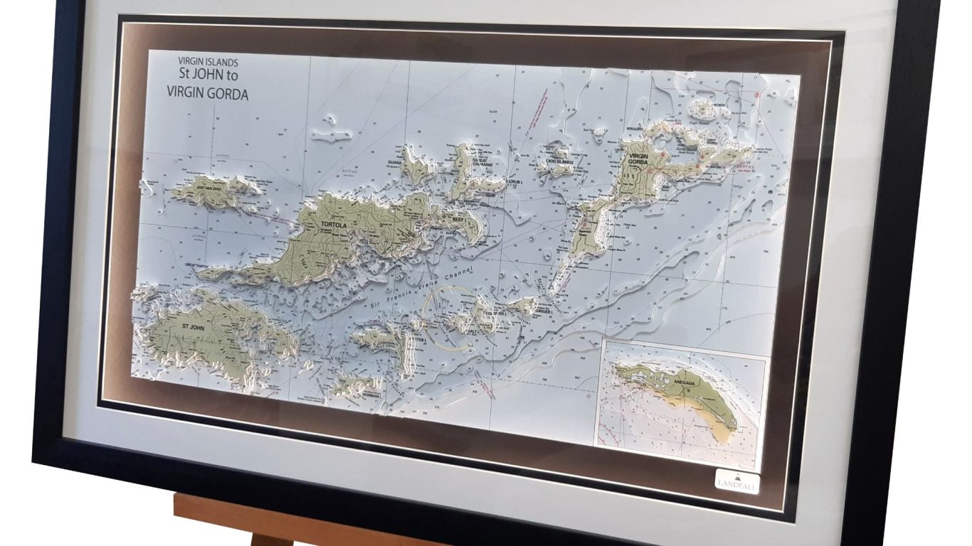 3D Nautical Chart Art Cooper Island Beach Club