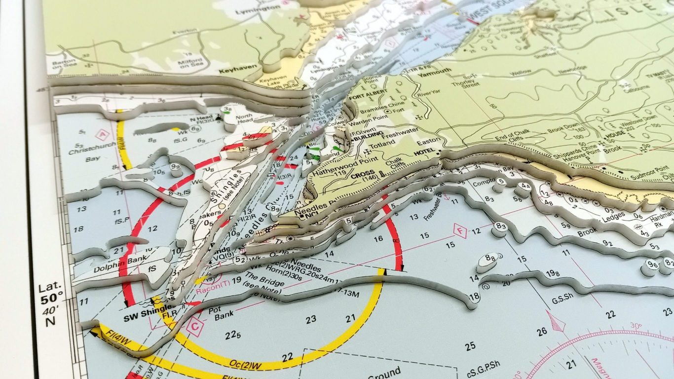 3D Imray Nautical Chart Art Isle of Wight