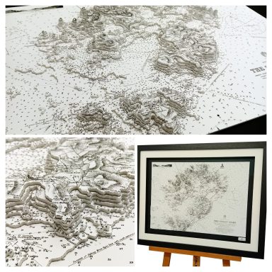 Vintage 3D Nautical Chart Isles of Scilly - Hand Cut