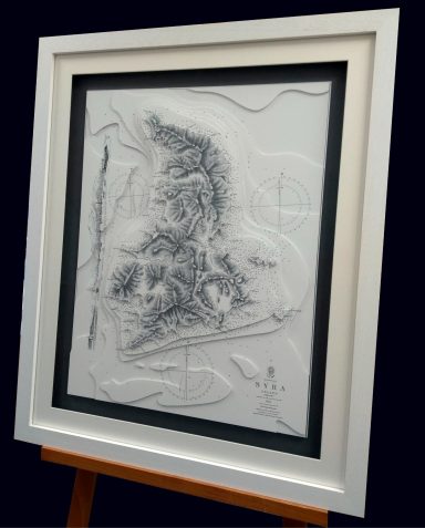 Vintage 3D Nautical Chart Syros