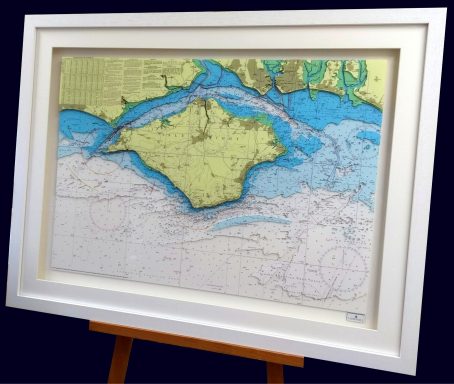 Laser Cut 3D Nautical Chart Isle of Wight (Admiralty)